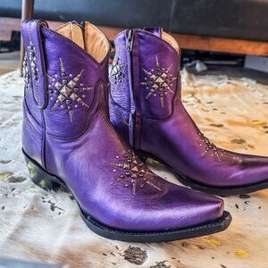 Old Gringo Stelletta Short western Boots NIB Violet Leather